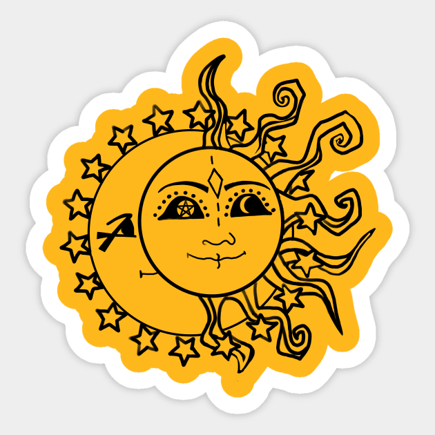 Sun and Moon Sticker by SuzieSkull